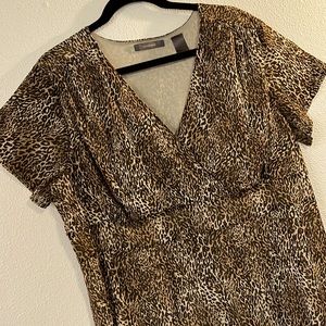 CLOSET CLEAR OUT Liz Claiborne Brown/Tan Pattern Blouse w/ tan liner